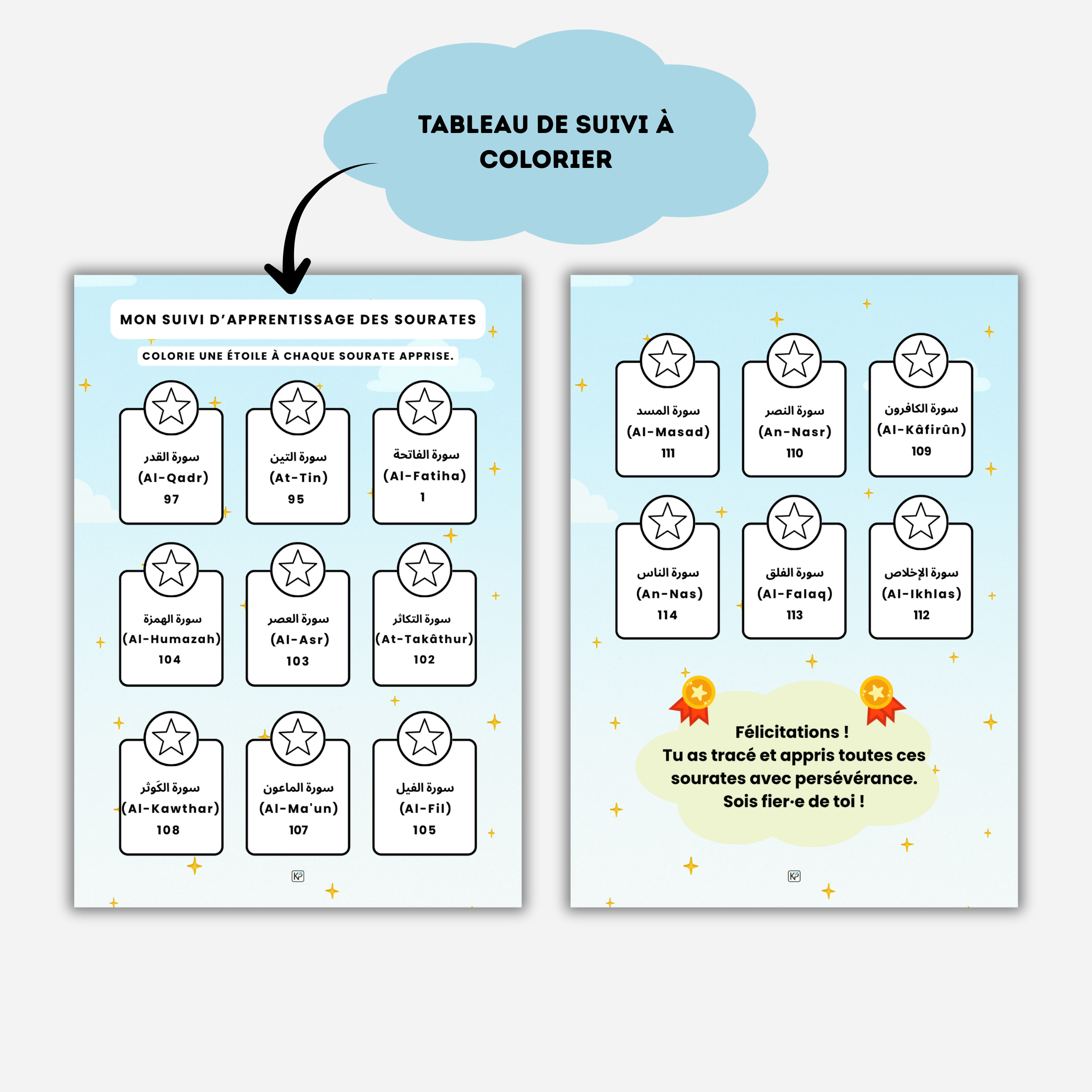 Je trace mes premières sourates